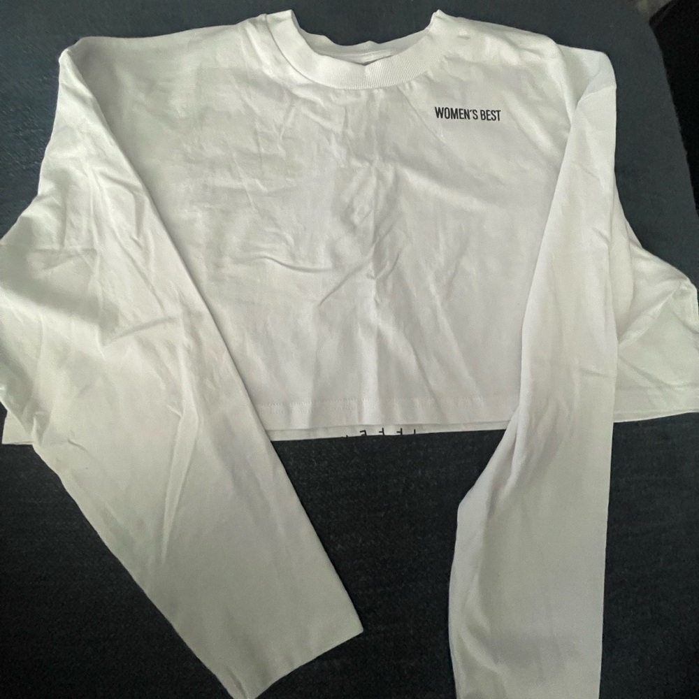 Women's Best White Long Sleeve Crop Top